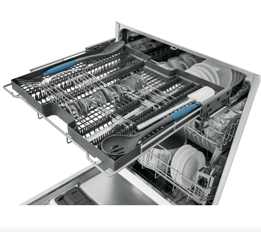 Frigidaire FDSH4501AS / FDSP450LAF Dishwasher, 24 inch Exterior Width, 49 dB Decibel Level, Fully Integrated, Stainless Steel (Interior), 5 Wash Cycles, 14 Capacity (Place Settings), Hard Food Disposal, Stainless Steel colour. Scratch n Dent