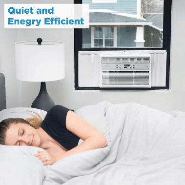 MIDEA MAW12R1BWT - Midea 12,000 BTU EasyCool Window Air Conditioner, Dehumidifier and Fan - Cool, Circulate and Dehumidify up to 550 Sq. Ft., Reusable Filter, Remote Control