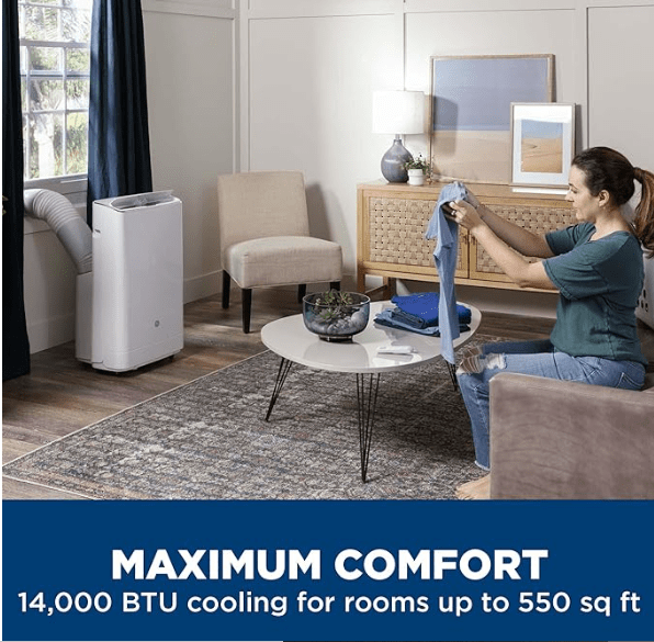 GE APCA14YBMN GE 14,000 BTU Portable Air Conditioner for Medium Rooms up to 550 sq ft