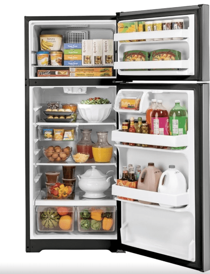 GE GTE17GSNRSS Top Freezer Refrigerator, 28 inch Width, ENERGY STAR Certified, Stainless Steel colour