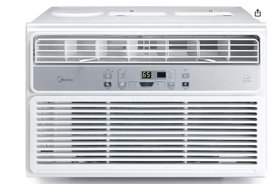MIDEA MAW12R1BWT - Midea 12,000 BTU EasyCool Window Air Conditioner, Dehumidifier and Fan - Cool, Circulate and Dehumidify up to 550 Sq. Ft., Reusable Filter, Remote Control