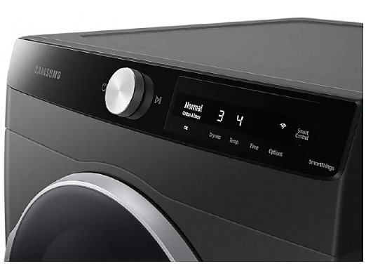 Samsung DV25B6900EX - DV25B6900EX/AC Dryer, 23 1/2" Width, Electric Dryer, 4.0 cu. ft. Capacity, 12 Dry Cycles, 5 Temperature Settings, Stackable, Steel Drum, Grey colour