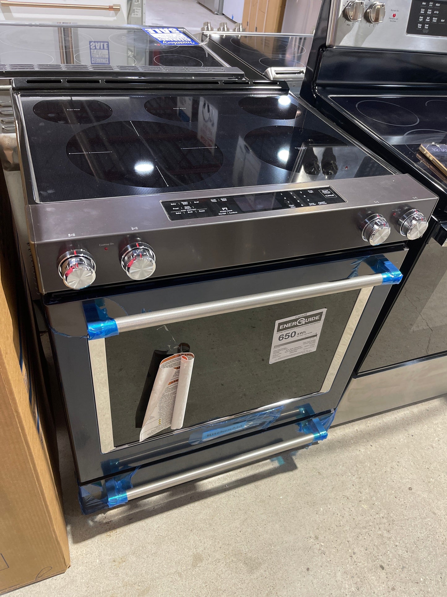 KitchenAid YKSEG700EBS Electric Range, 6.4 cu. ft. Capacity, 30 inch Exterior Width, True Convection, Storage Drawer, Self Clean, 3,200 Watts Highest Burner Element, Black Stainless Steel colour, EasyConvect™ True European Convection