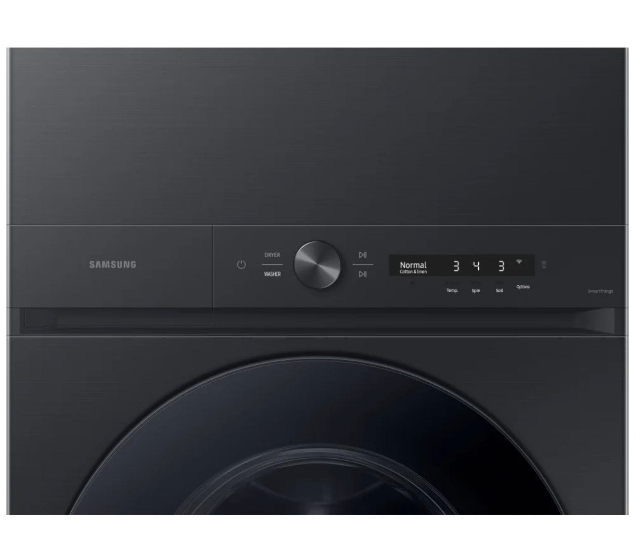 Samsung
WH46DBH550EVAC
Samsung WH46DBH550EVAC 27 inch Width Washer & Dryer Set, SmartDial AI Panel, Auto Dispenser, VRT+, Steam Wash Steam Dry, Black Stainless Steel colour
Washer: 24 Wash Cycles, 1200 RPM Spin Speed, Steam Clean, Wifi Enabled, 5.3 cu.