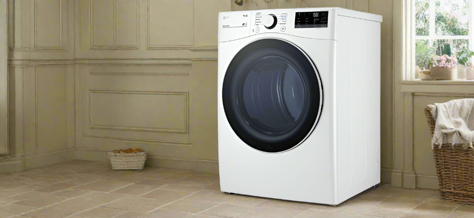 LG Electronics 7.4 cu.ft. Smart Electric Dryer with AI and Wi-Fi in White, Stackable - ENERGY STAR® DLE3600W
