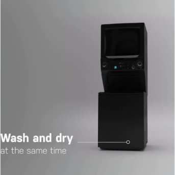 GE GUD57EEMTDG Laundry Center, 26 1/2" Width, 5.9 Cu. Ft. Capacity (Dryers), Electric, 27" Exterior Width, 4.5 cu. ft. Capacity, 11 Wash Cycles, 800 RPM Washer Spin Speed, 4.5 Washer Capacity, Diamond Grey colour