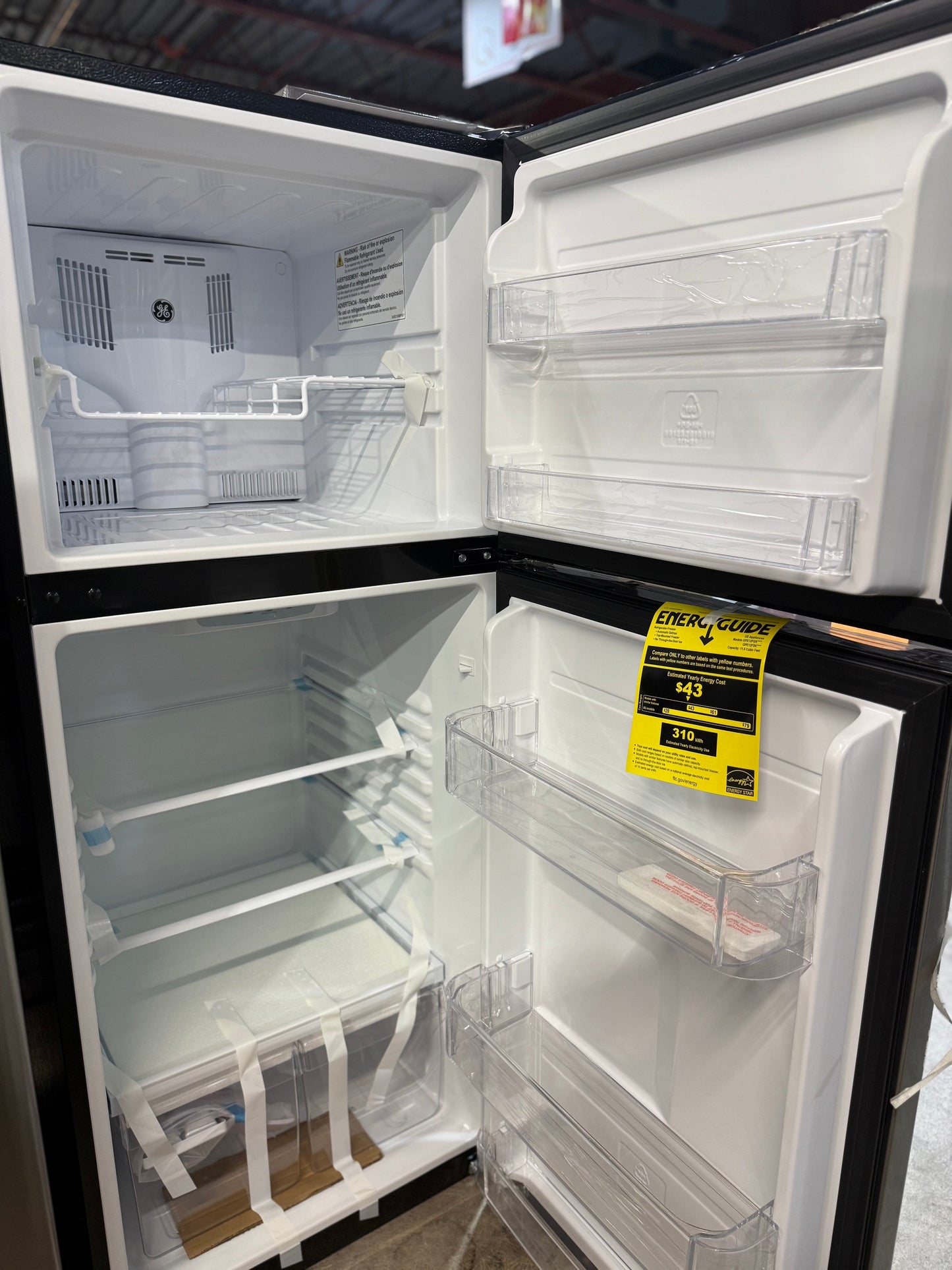 GE GPE12FSKSB Top Freezer Refrigerator, 24 inch Width, ENERGY STAR Certified, 11.6 cu. ft. Capacity, Stainless Steel color