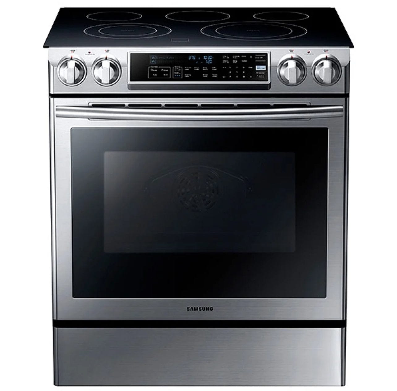 Samsung NE58F9500SS - NE58F9500SS/AC Electric Range, Electric, 30 inch Exterior Width, Self Clean, Convection, 5 Burners, 5.8 cu. ft. Capacity, Storage Drawer, 1 Ovens, Stainless Steel colour