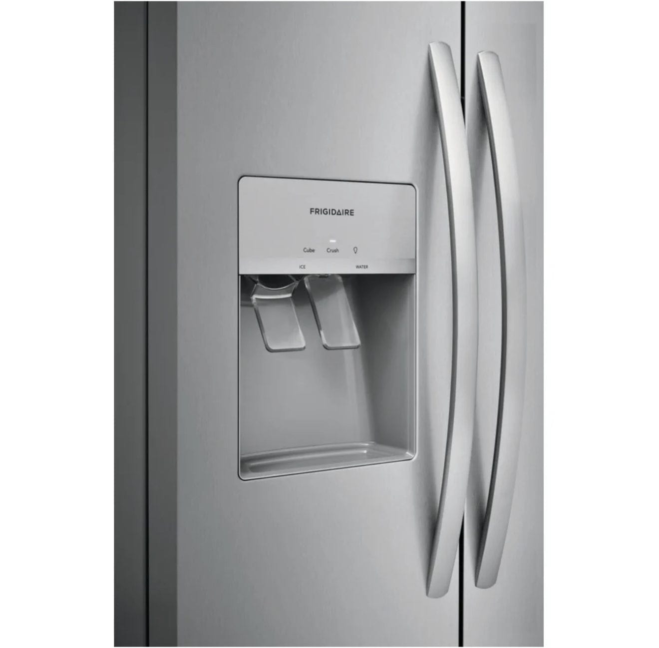 Frigidaire Side by Side Refrigerator, 36 inch Width With Water & Ice Dispenser, 25.6 cu. ft. Capacity, Stainless Steel colour FRSS2623AS
