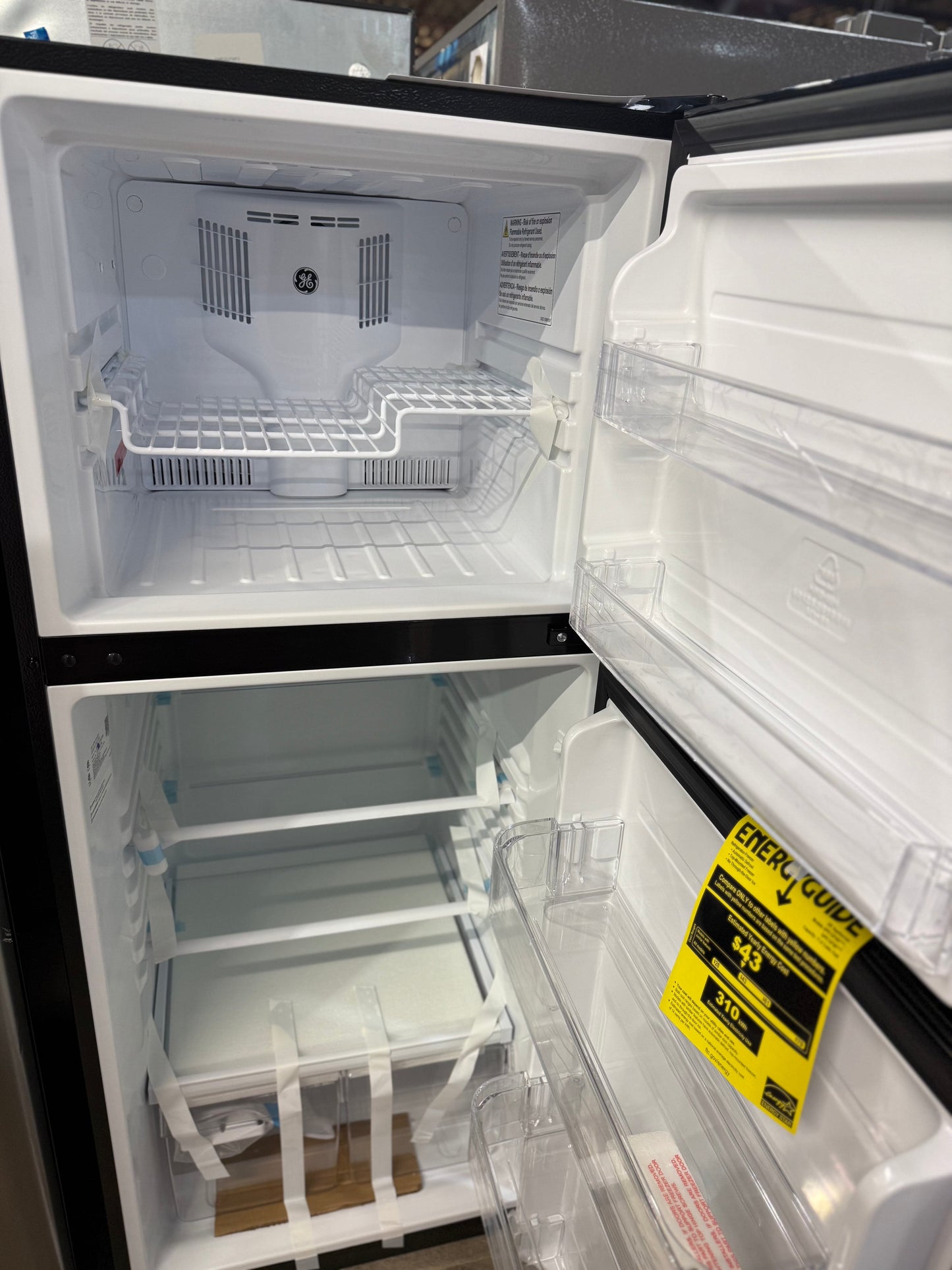 GE GPE12FSKSB Top Freezer Refrigerator, 24 inch Width, ENERGY STAR Certified, 11.6 cu. ft. Capacity, Stainless Steel color