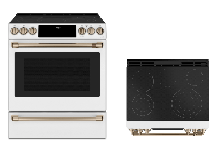 Cafe CCES700P4MW2 Range, 30" Exterior Width, Electric Range, Self Clean, Glass Burners (Electric), Convection, 5 Burners, 5.7 cu. ft