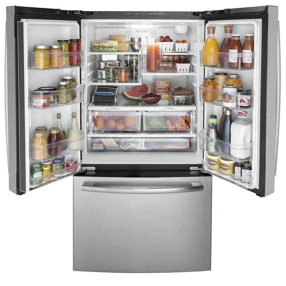 GE GNE27JYMFS French Door Refrigerator, 36 inch Width, ENERGY STAR Certified, 27.0 cu. ft. Capacity, Stainless Steel colour GE STAI GNE27JYMFS / GNE27JYMWFFS /GNE27JYMTFFS