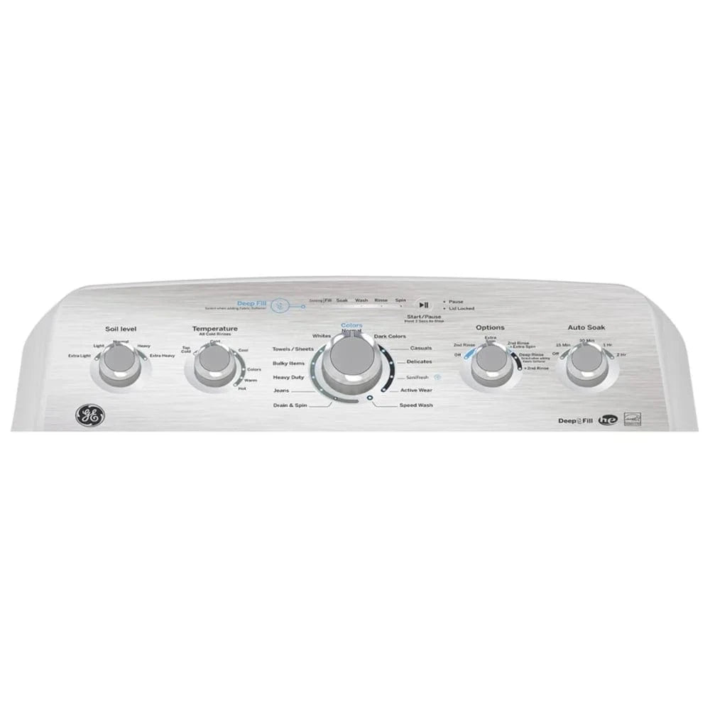 GE GTW490BMRWS Top Load Washer, ENERGY STAR Certified, 4.9 cu. ft. Washer Capacity, 13 Wash Cycles, 6 Temperature Settings, 800 RPM Washer Spin Speed, Agitator, White color (Contains Agitator)