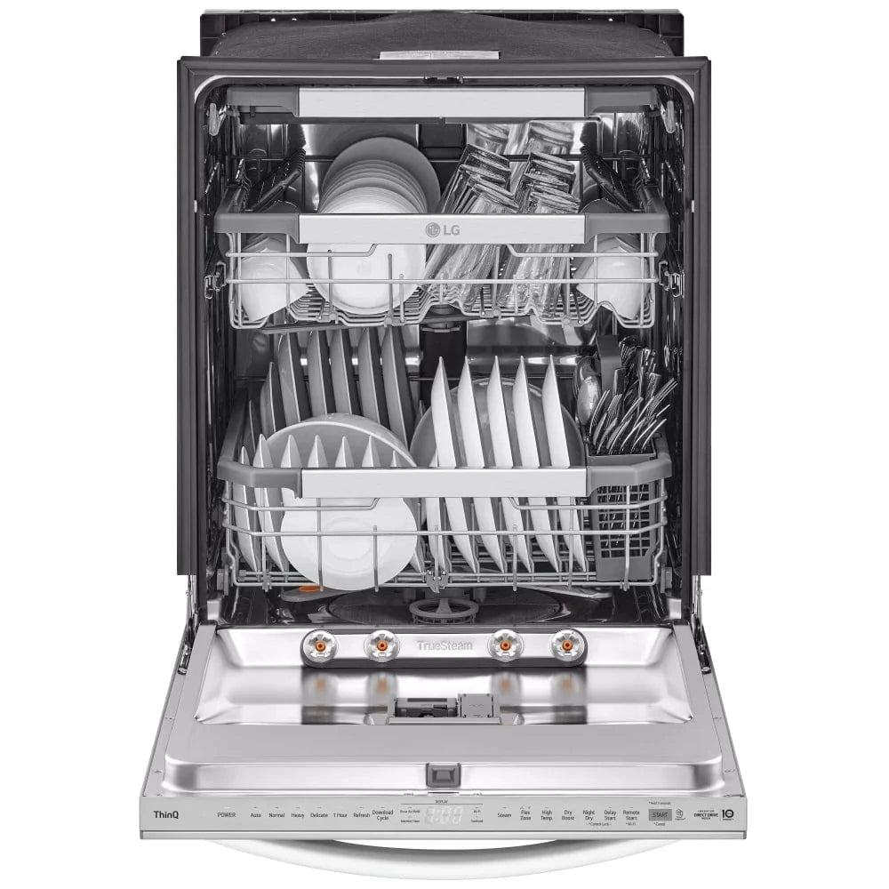 LG LDTH7972S Dishwasher, 24 inch Exterior Width, 42 dB Decibel Level, Fully Integrated, Stainless Steel (Interior), 10 Wash Cycles, 15 Capacity (Place Settings), Wifi Enabled, Stainless Steel color Interior Light, Glide Rail, Dynamic Heat Dry, True Steam