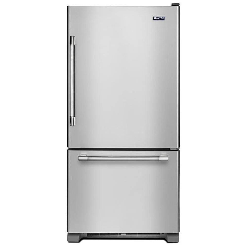 Maytag MBR1957FEZ Bottom Freezer Refrigerator, 30 inch Width, ENERGY STAR Certified, 18.67 cu. ft. Capacity, Stainless Steel colour
