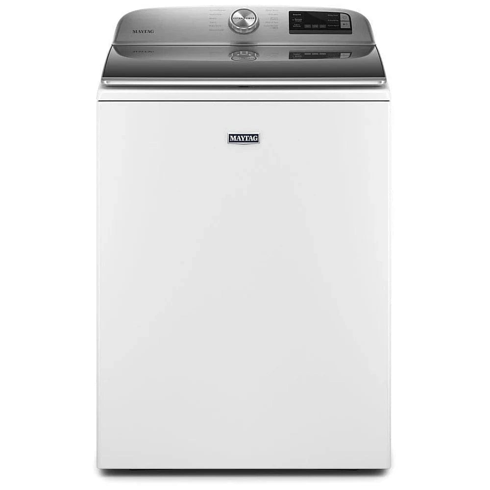 Maytag MVW6230HW Top Load Washer, 5.4 cu. ft. Washer Capacity, 11 Wash Cycles, 5 Temperature Settings, 750 RPM Washer Spin Speed, Agitator, Wifi Enabled, White colour (Contains Agitator), Soft Close Lid
