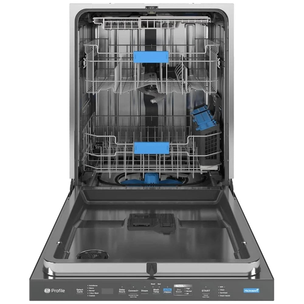 GE Profile PDP755SYVFS Dishwasher, 24 inch Exterior Width, 42 dB Decibel Level, Fully Integrated, Stainless Steel (Interior), 6 Wash Cycles, 16 Capacity (Place Settings), Hard Food Disposal, Wifi Enabled, Stainless Steel color