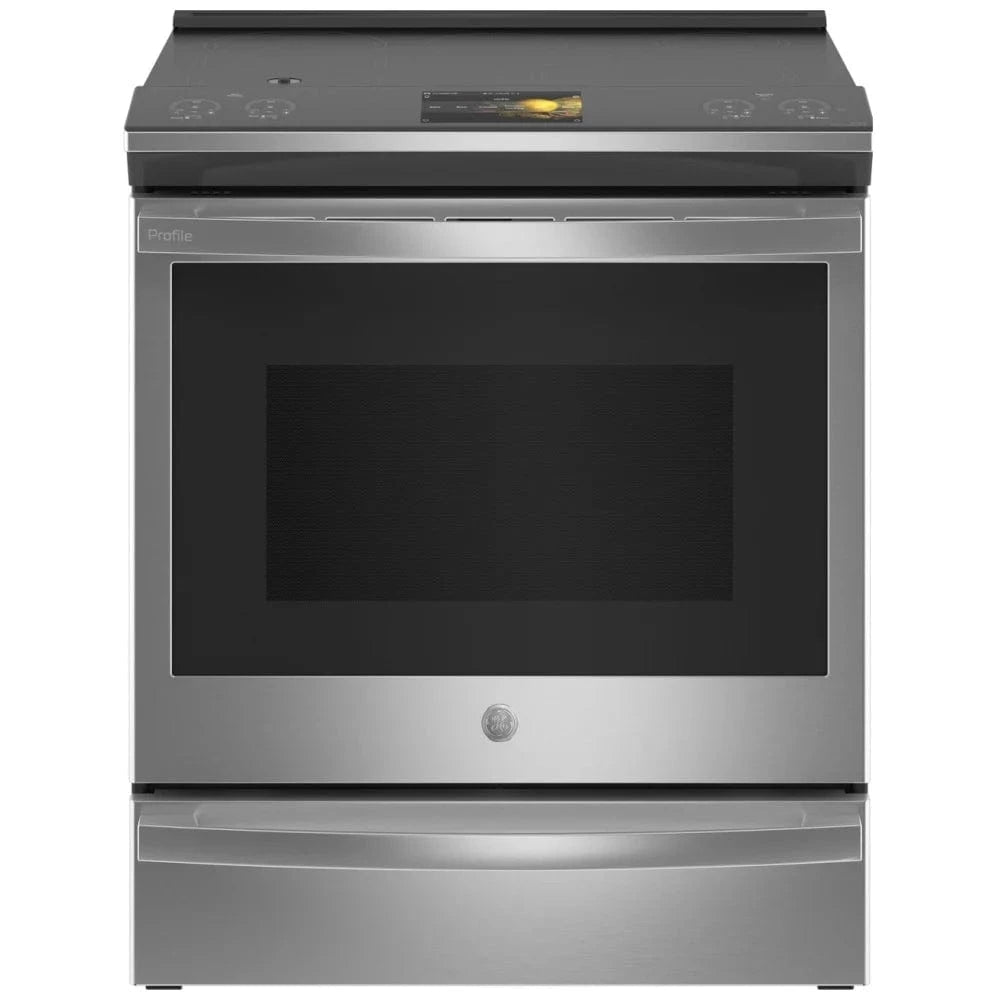 GE Profile PHS93XYPFS Induction Range, 5.3 cu. ft. Capacity, 30 inch Exterior Width, True Convection, 5 Burners, Storage Drawer, Air Fry, Self Clean, Stainless Steel color Cook Cam, True European Convection, Self Clean Racks