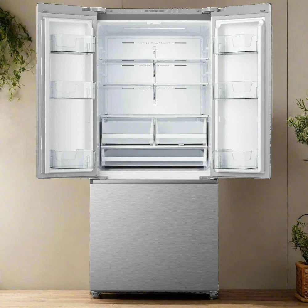 Hisense RF210N6ASE French Door Refrigerator, 30 inch Width, ENERGY STAR Certified, 20.8 cu. ft. Capacity, Stainless Steel colour PureFlat Design