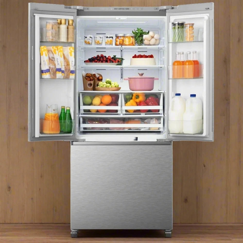 Hisense RF210N6ASE French Door Refrigerator, 30 inch Width, ENERGY STAR Certified, 20.8 cu. ft. Capacity, Stainless Steel colour PureFlat Design