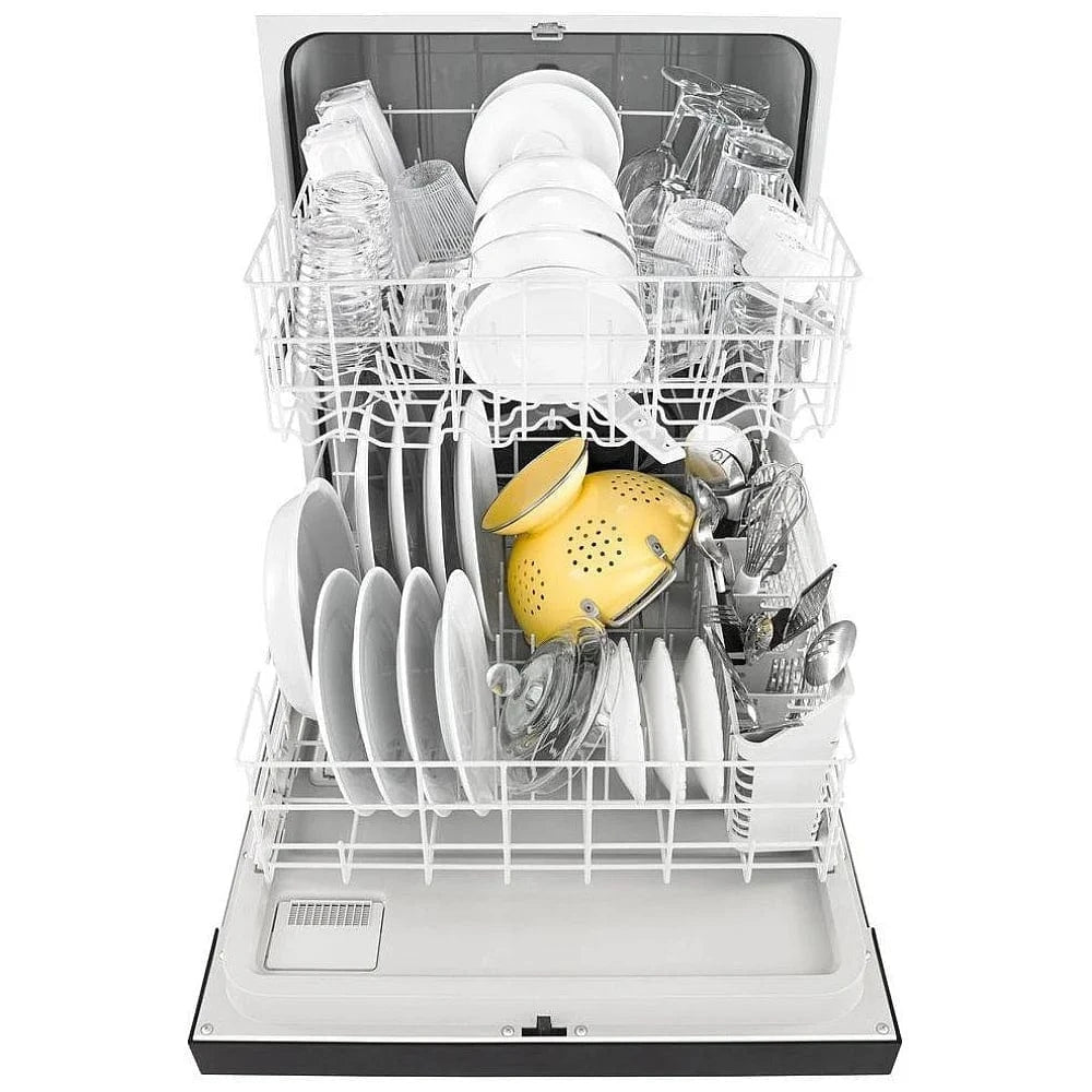 Whirlpool WDF330PAHS Dishwasher, 24 inch Exterior Width, 55 dB Decibel Level, Full Console, 3 Wash Cycles, 13 Capacity (Place Settings), Stainless Steel color