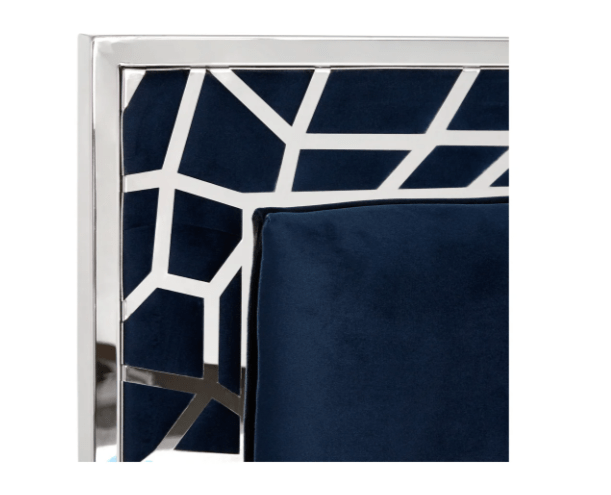 WELLINGTON BED GY-BED-8503Q Blue Velvet Queen n King