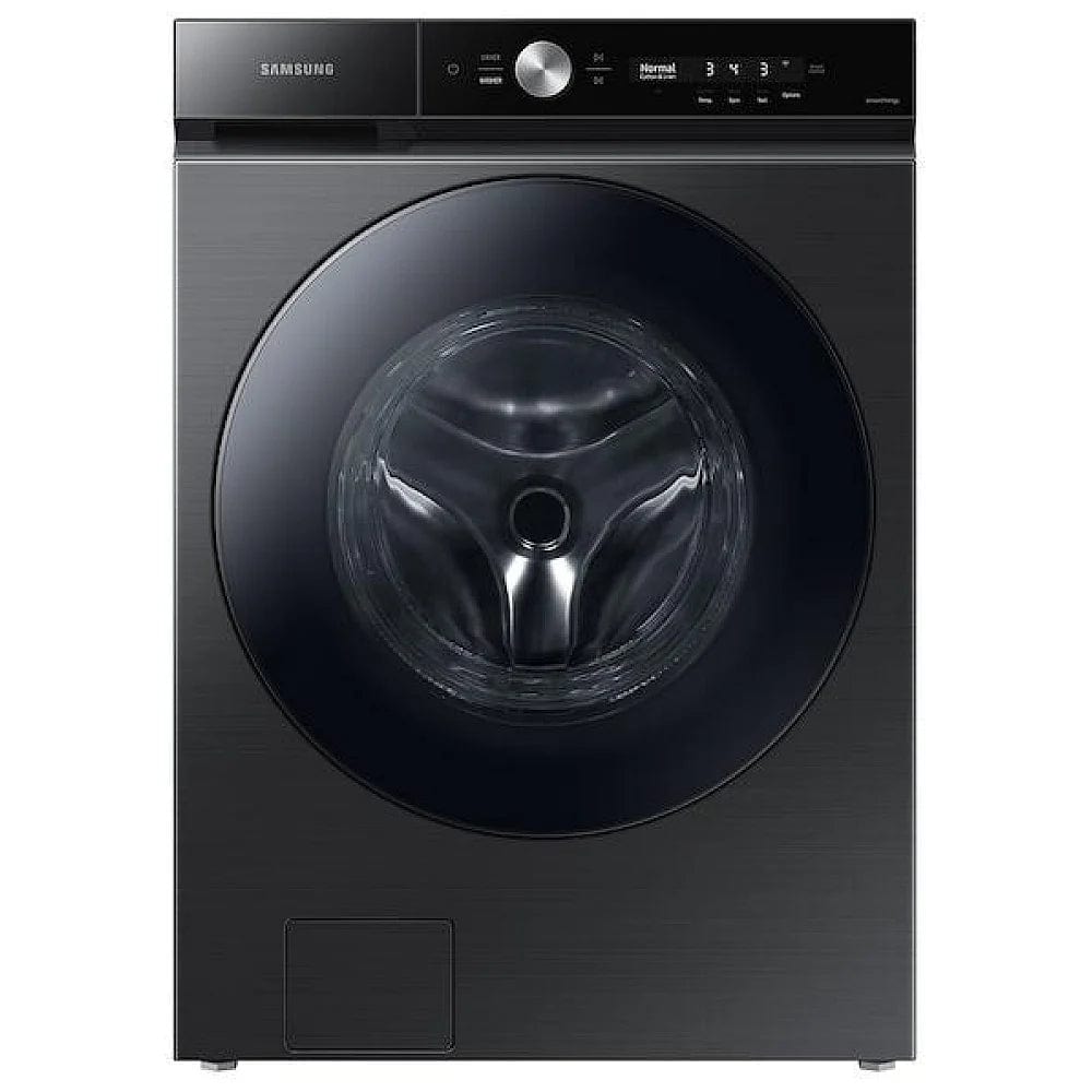 Samsung Bespoke WF46BB6700AVUS Front Load Washer, 27" Width, ENERGY STAR Certified, 5.2 cu. ft. Capacity, 24 Wash Cycles, 5 Temperature Settings, Stackable, 1200 RPM Washer Spin Speed, Water Heater, Wifi Enabled, Black Stainless colour Super Speed