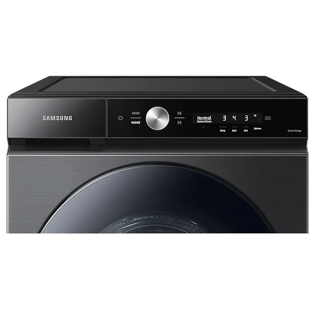 Samsung Bespoke WF46BB6700AVUS Front Load Washer, 27" Width, ENERGY STAR Certified, 5.2 cu. ft. Capacity, 24 Wash Cycles, 5 Temperature Settings, Stackable, 1200 RPM Washer Spin Speed, Water Heater, Wifi Enabled, Black Stainless colour Super Speed