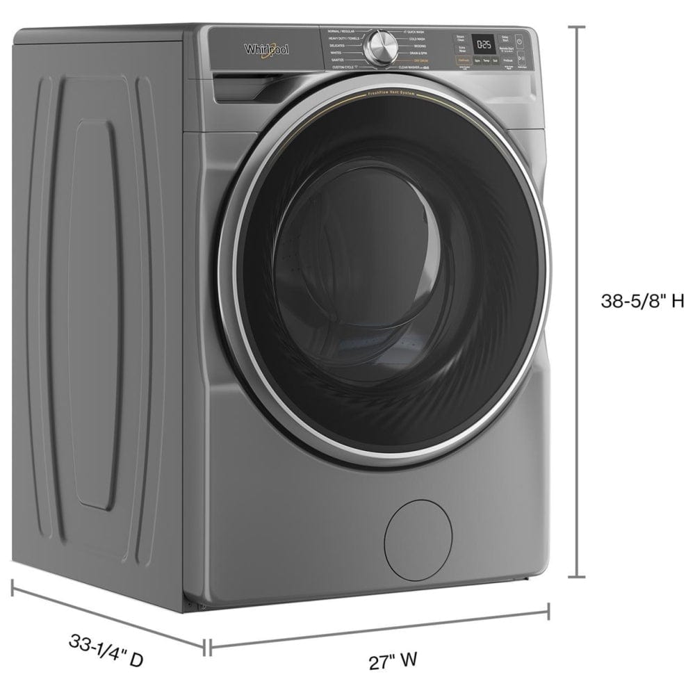Whirlpool WFW6720RR Front Load Washer, ENERGY STAR Certified, 5.8 cu. ft. Washer Capacity, 1,160 RPM Washer Spin Speed, 12 Wash Cycles, 5 Temperature Settings, Steam Clean, Wifi Enabled, Other color