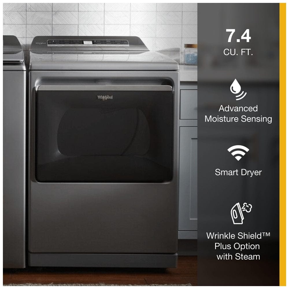 Whirlpool WGD8127LC Gas Dryer, 7.4 cu. ft. Dryer Capacity, Chrome Shadow color