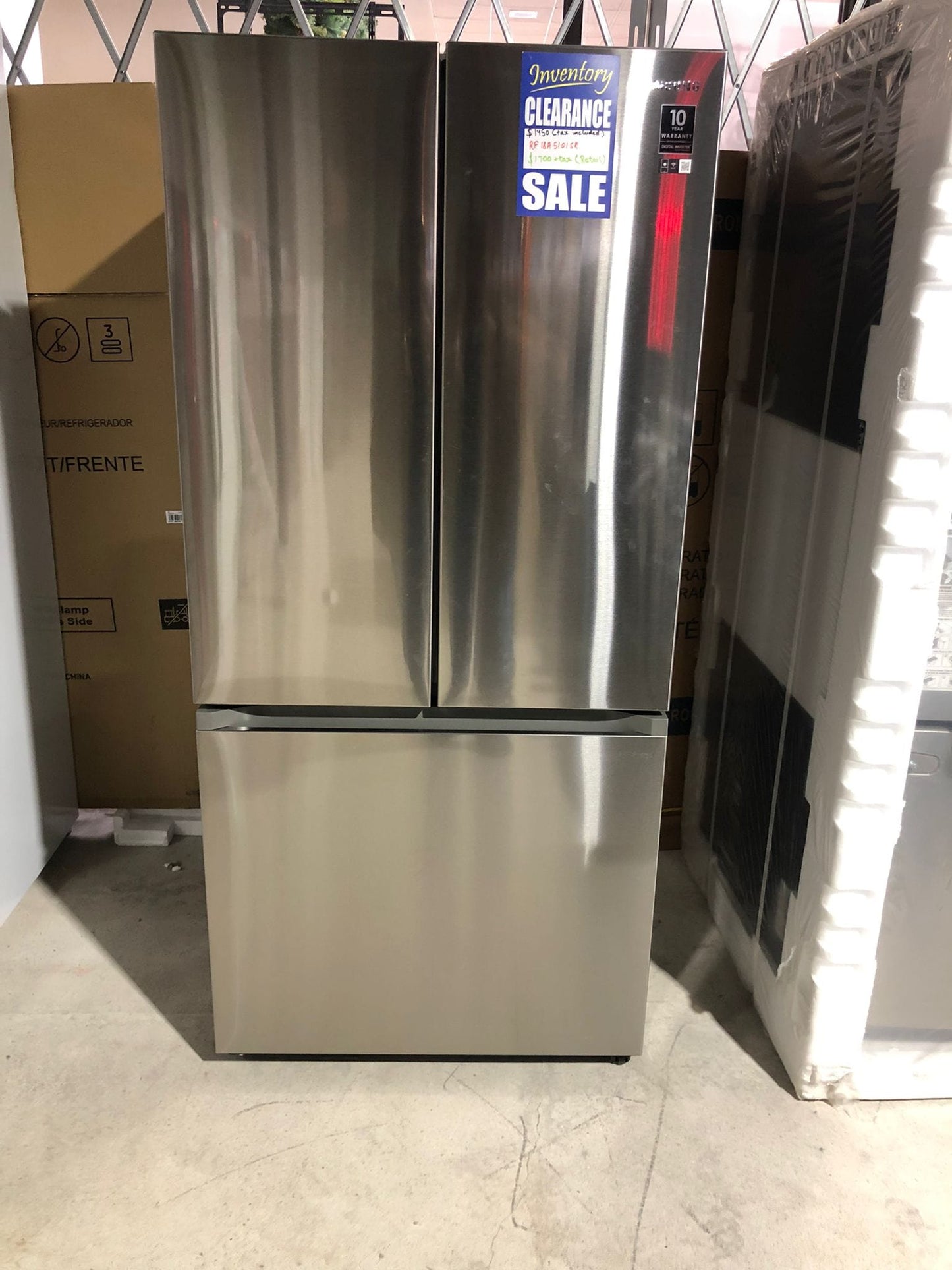 Samsung 32" 17.5 Cu. Ft. Counter-Depth French Door Refrigerator with Ice Dispenser (RF18A5101SR) – Stainless Steel