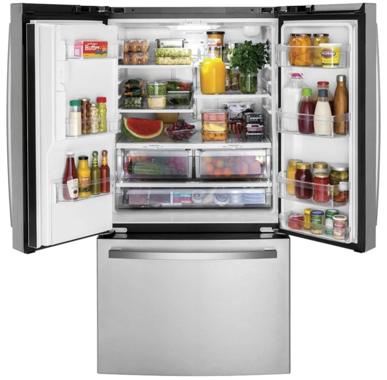 GE GYE21JYMFS French Door Refrigerator, 36 inch Width, ENERGY STAR Certified, Counter Depth, 20.6 cu. ft. Capacity, Stainless Steel colour