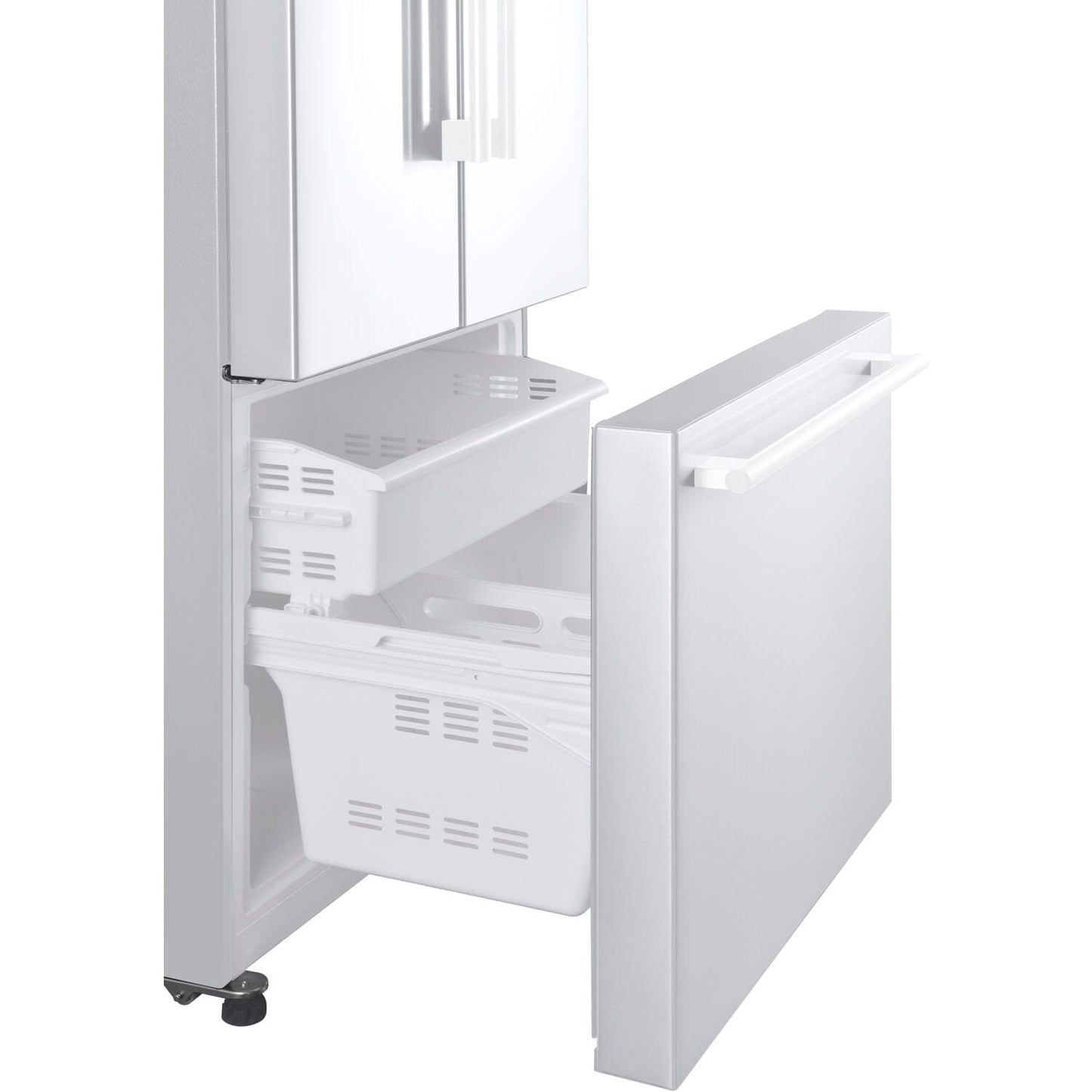 Galanz 16 cu. ft. 3-Door French Door Refrigerator, White, 28.35" Wide GLR16FWEE16 - refurbised