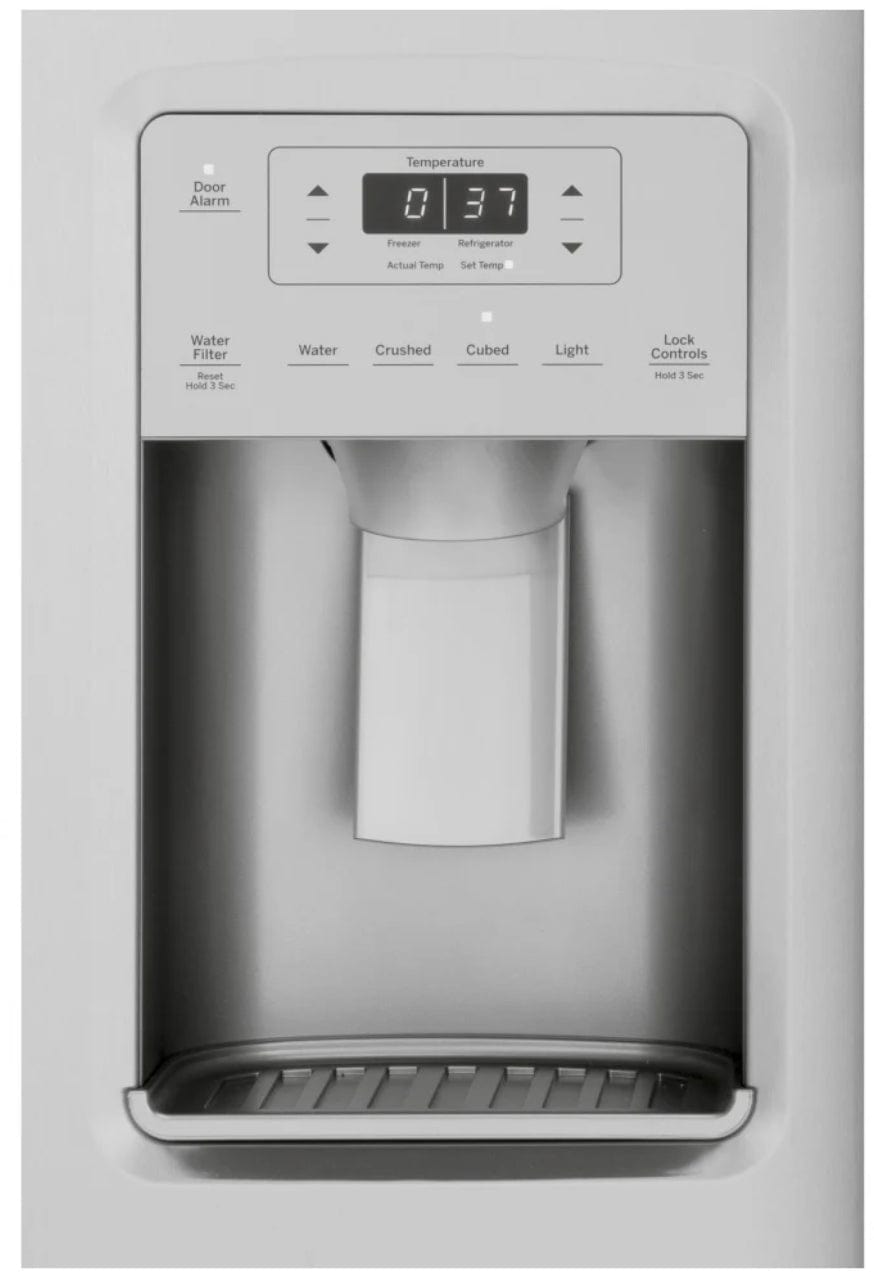 GE GSS25IYNFS / gss25iynxhf Side by Side Refrigerator, 36" Width, 25.1 cu. ft. Capacity, Thru Door Ice Dispenser, Exterior Water Dispenser