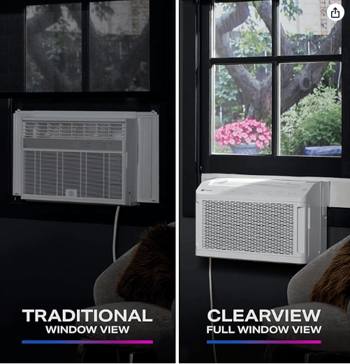 GE PHNT12CC - GE Profile ClearView Inverter Window Air Conditioner 12,200 BTU, Inverter Technology, Ultra Quiet for Large Rooms, White