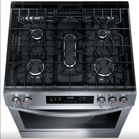 Frigidaire FCFG3083AS / FCFG308ASA Range, Gas, 30 inch Exterior Width, Self Clean, Convection, 5 Burners, 5.1 cu. ft. Capacity, Storage Drawer, 1 Ovens, Stainless Steel colour
