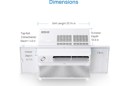 DREO	DR-HAC002 Dreo Window Air Conditioner, 8000 BTU U-Shaped Inverter AC Unit, Cools Up to 350 sq ft, 42db Ultra Quiet, Easy Installation with Open Window Flexibility, 35% Energy Savings, Remote Control
