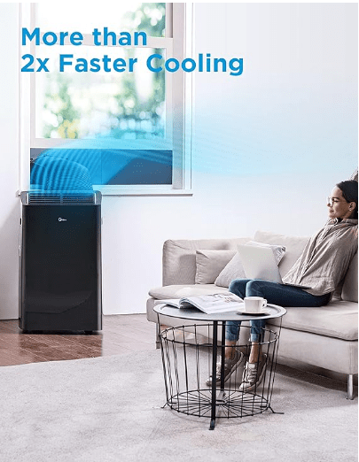 MIDEA MAP14HS1TBL -Midea Duo 14,000 BTU (12,000 BTU SACC) High Efficiency Inverter Ultra Quiet Portable Air Conditioner,with Heat up to 550 Sq. Ft., Works with Alexa/Google Assistant, with Remote Control & Window Kit