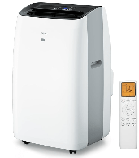 TURBRO	GLP10AC-HU 14,000 BTU Portable Air Conditioner and Heater, Dehumidifier and Fan, 4-in-1 Floor AC Unit for Rooms up to 600 Sq Ft, UV-C Light, Sleep Mode, Timer, Remote Included (10,000 BTU SACC)
