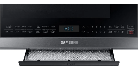 Samsung ME21M706BAS - ME21M706BAS/AC Over the Range Microwave, 2.1 cu. ft. Capacity, 400 CFM, 950W Watts, LED, 30 inch Exterior Width, Stainless Steel colour