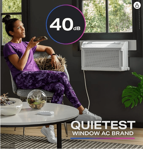 GE PHNT12CC - GE Profile ClearView Inverter Window Air Conditioner 12,200 BTU, Inverter Technology, Ultra Quiet for Large Rooms, White