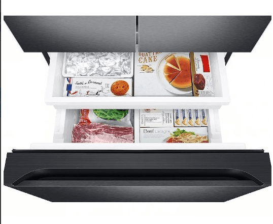 Samsung RF22A4221SG - RF22A4221SG/AA French Door Refrigerator, 30 inch Width, ENERGY STAR Certified, 22 cu. ft. Capacity, Black Stainless Steel colour Digital Inverter Technology, All-Around Cooling, Power Cool / Power Freeze