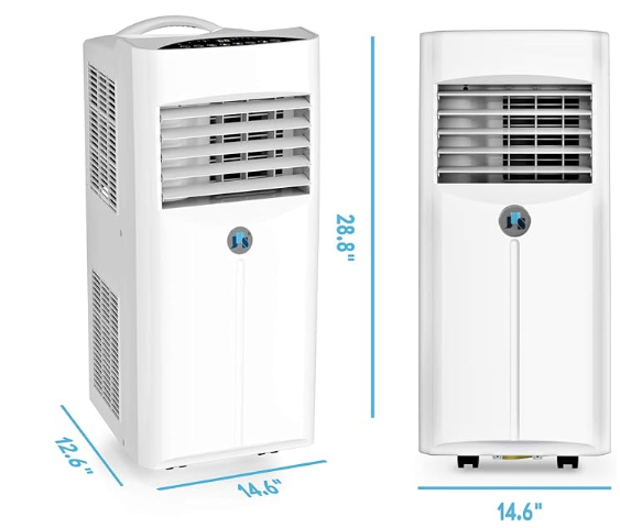 YYR	JHS-A016A-07KR-D3 JHS 10,000 BTU Portable Air Conditioner 3-in-1 Floor AC Unit with 2 Fan Speeds, Remote Control and Digital LED Display, Cover up to 300 Sq. Ft, White