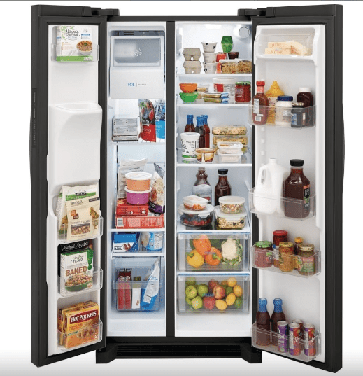 Frigidaire FRSS2323AD Side by Side Refrigerator, 33 inch Width, 22.2 cu. ft. Capacity, Black Stainless Steel colour