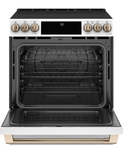 Cafe CCHS900P4MW2 Range, 30 inch, Induction, Convection, 5 Burners, 5.7 cu. ft. Capacity, Warming Drawer, Air Fry, 1 Ovens, Matte White