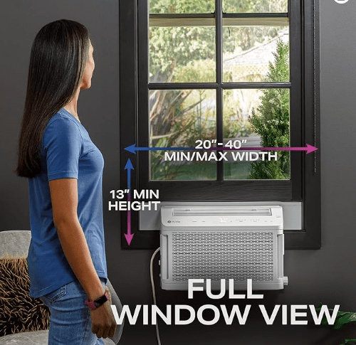 GE PHNT12CC - GE Profile ClearView Inverter Window Air Conditioner 12,200 BTU, Inverter Technology, Ultra Quiet for Large Rooms, White