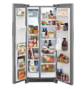 Frigidaire FRSS2323AS Side by Side Refrigerator, 33 inch Width, 22.2 cu. ft. Capacity, Stainless Steel colour