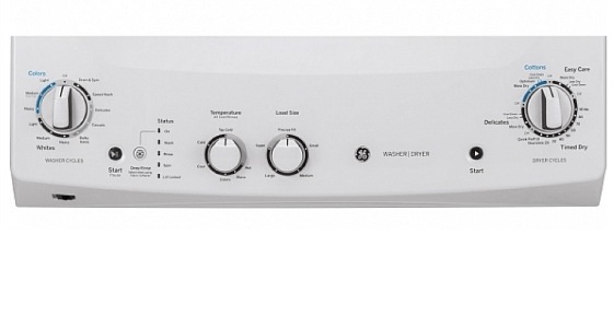 GE GUD27GSSMWW 27 inch Width Washer & Dryer Set, Power Source: Gas, White colour Washer: 9 Wash Cycles, 800 RPM Spin Speed, 3.8 cu. ft. Capacity Dryer: 5.9 cu. ft. Capacity