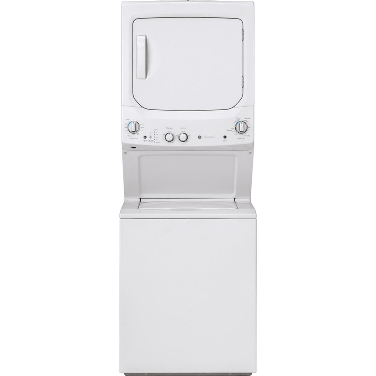 GE Laundry Centre 4.4 cu. ft. Capacity Washer, 5.9 cu. ft. Capacity Long Vent Electric Dryer in White - GUV27ESMWWW