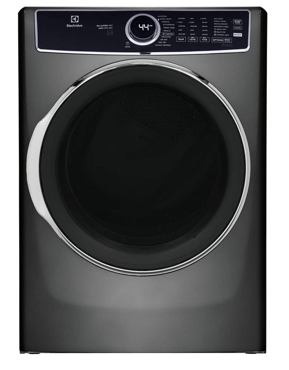 Electrolux ELFE763CAT Dryer, 27" Width, Electric Dryer, 8.0 cu. ft. Capacity, Steam Clean, 11 Dry Cycles, 5 Temperature Settings, Titanium